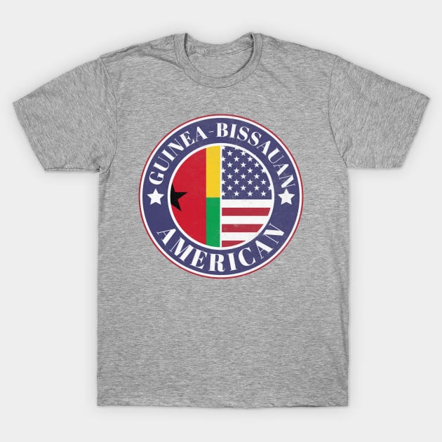 Proud Guinea-Bissauan-American Badge - Guinea-Bissau Flag T-Shirt by Yesteeyear